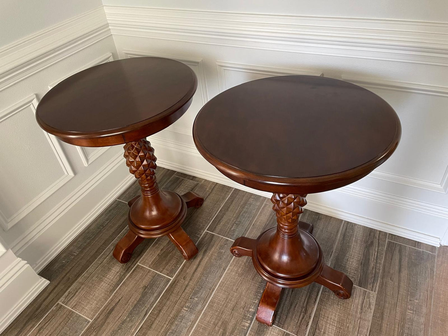 Pair of Round Corner Tables