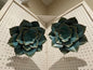 Pair of Metal Art Flowers