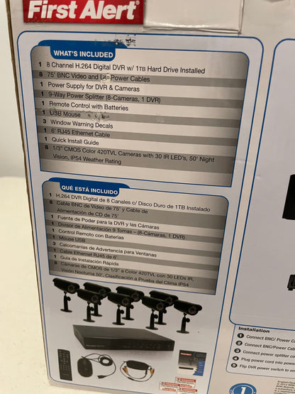 First Alert 8 Channel and 8 Camera Wired DVR Security System (DC8810-420)
