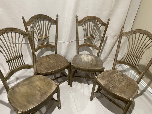 Set of 4 Rustic Farmhouse Chairs