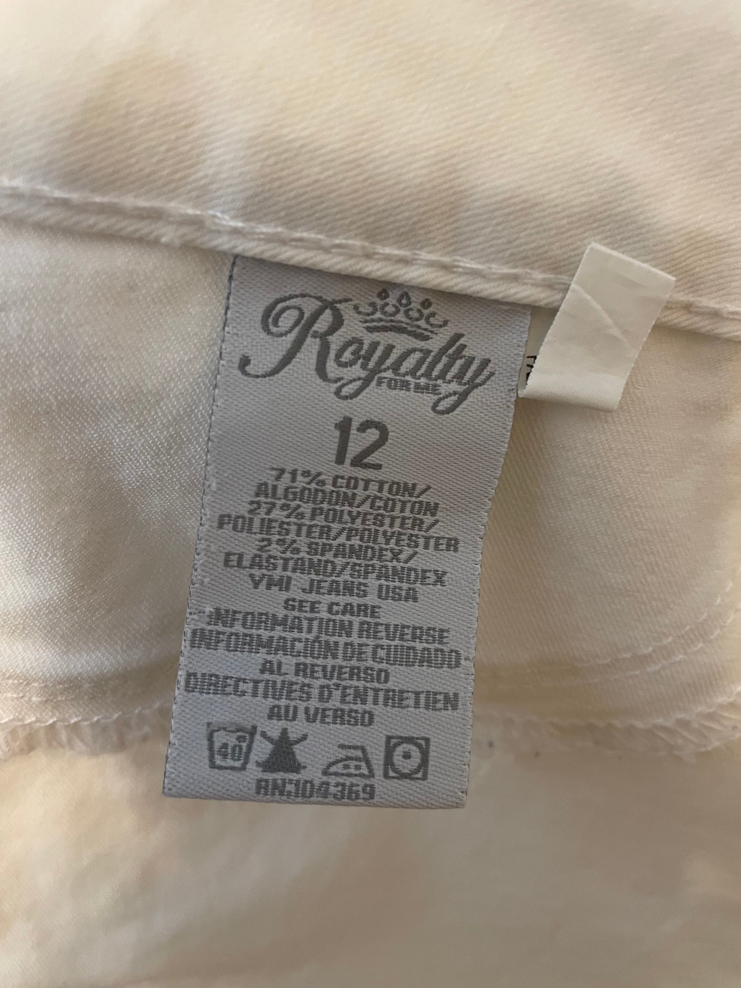 Royalty For Me White Stretch Jeans (Women's Size 12)