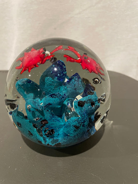 Globe Art Glass Paperweight