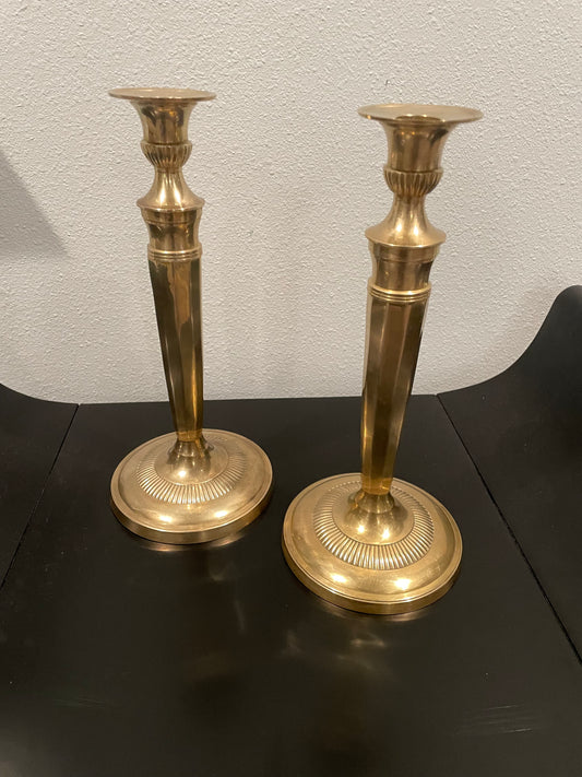 Antique Mottahedeh Brass Candlesticks